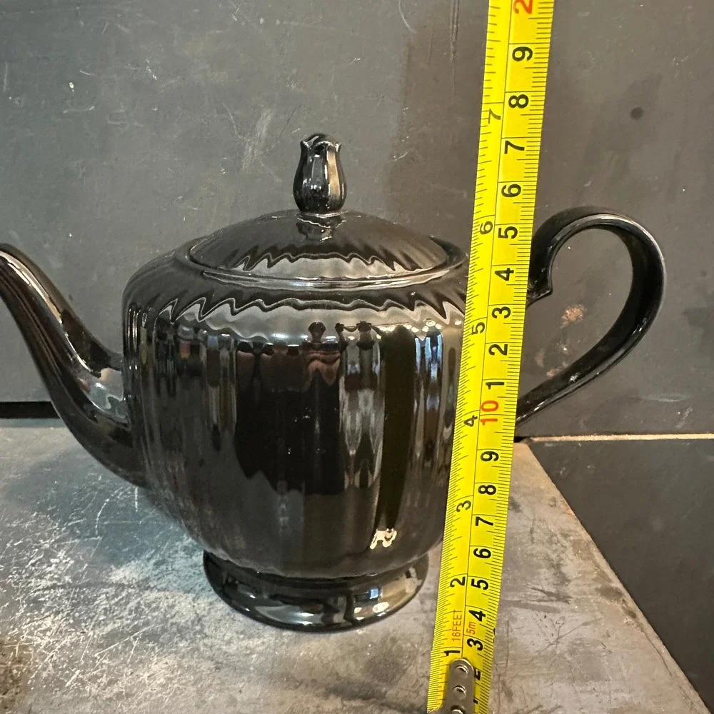 Mikasa Teapot Potpourri Black Tulip FS 700 Larry Laslo Vintage Ceramic Japan 7in